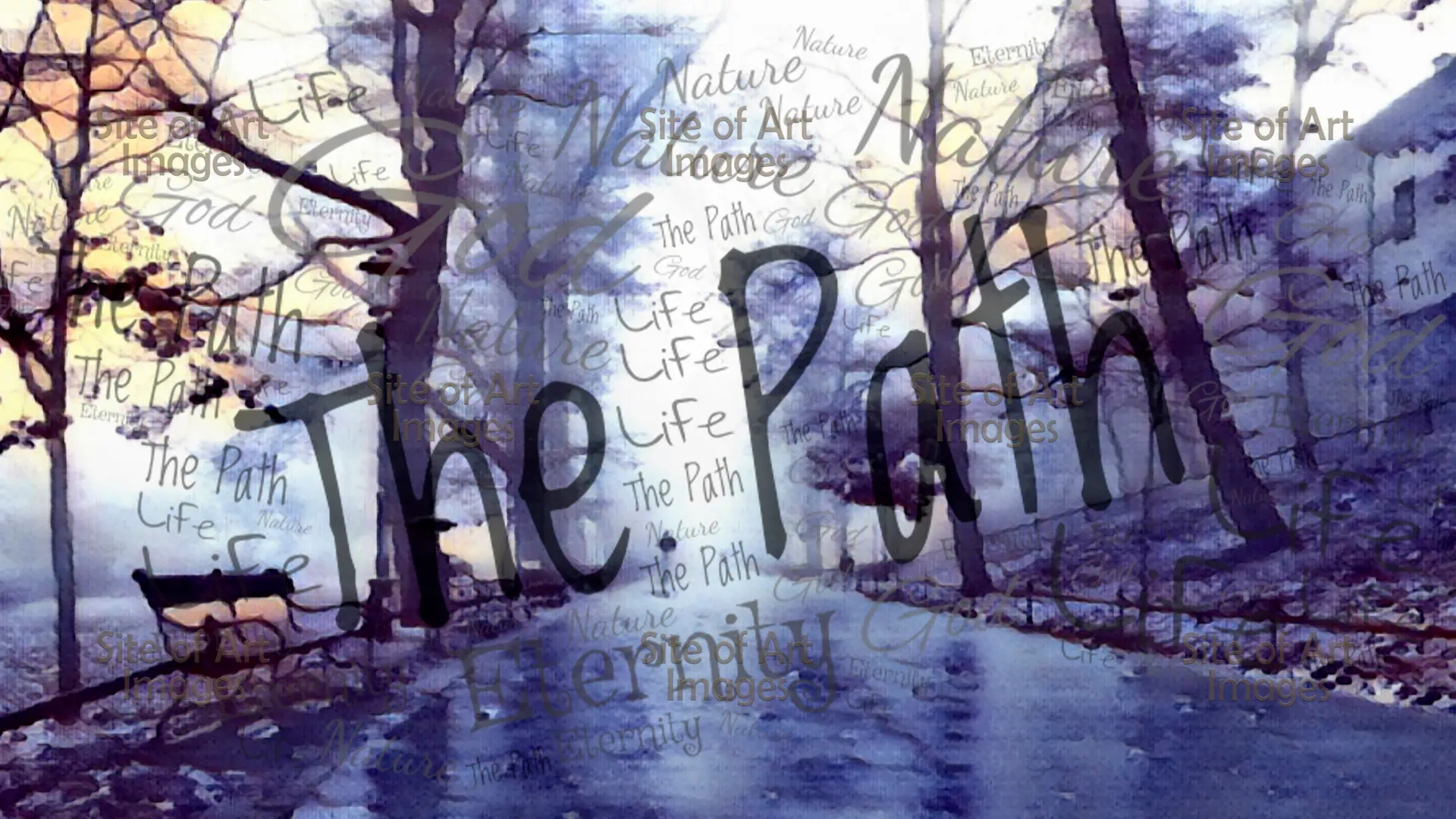 3. Digital Painting The Path Watermark (Wordcloud 1920x1080)